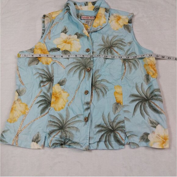 JAMAICA BAY SLEEVELESS BUTTON DOWN SHIRT SIZE LARGE - Picture 4 of 5